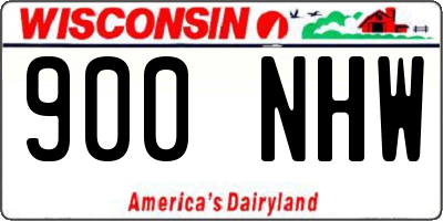 WI license plate 900NHW