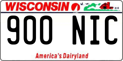 WI license plate 900NIC