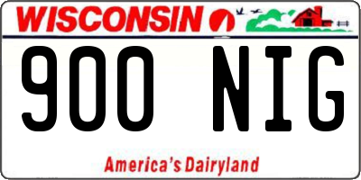 WI license plate 900NIG