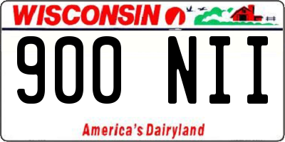 WI license plate 900NII