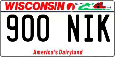 WI license plate 900NIK