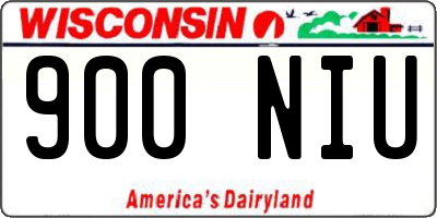 WI license plate 900NIU