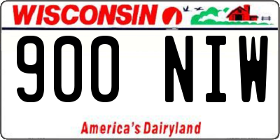 WI license plate 900NIW