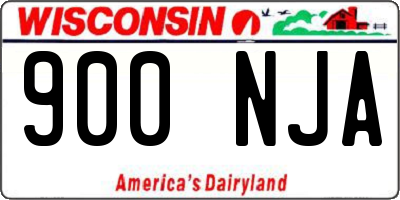 WI license plate 900NJA