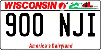 WI license plate 900NJI