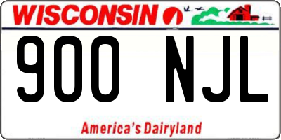 WI license plate 900NJL
