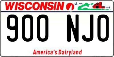 WI license plate 900NJO