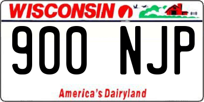 WI license plate 900NJP