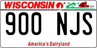 WI license plate 900NJS