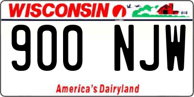 WI license plate 900NJW