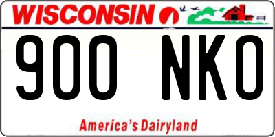 WI license plate 900NKO