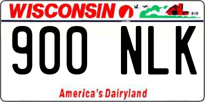 WI license plate 900NLK