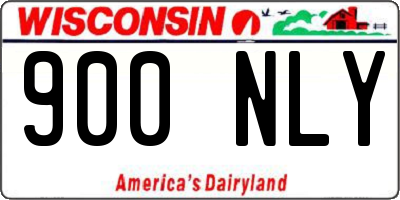 WI license plate 900NLY