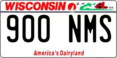 WI license plate 900NMS