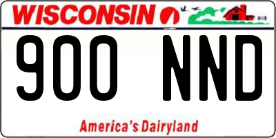 WI license plate 900NND