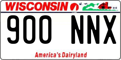 WI license plate 900NNX