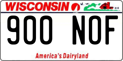 WI license plate 900NOF