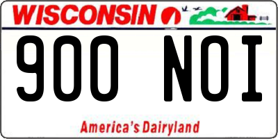 WI license plate 900NOI