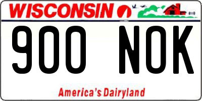 WI license plate 900NOK