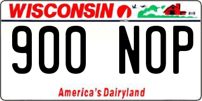 WI license plate 900NOP