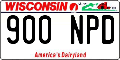 WI license plate 900NPD