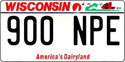 WI license plate 900NPE