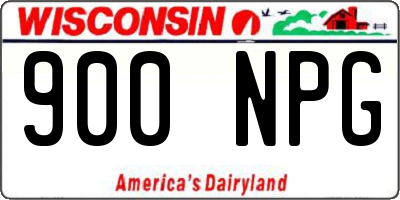 WI license plate 900NPG