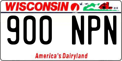 WI license plate 900NPN