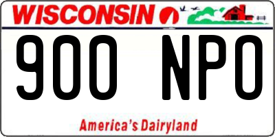 WI license plate 900NPO