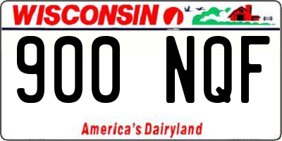 WI license plate 900NQF
