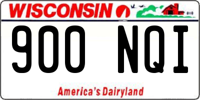 WI license plate 900NQI