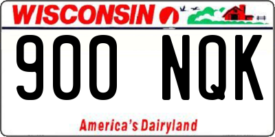 WI license plate 900NQK