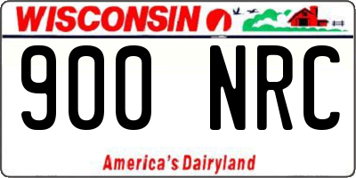 WI license plate 900NRC