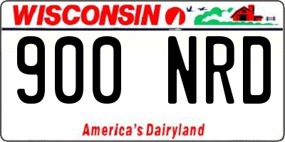 WI license plate 900NRD