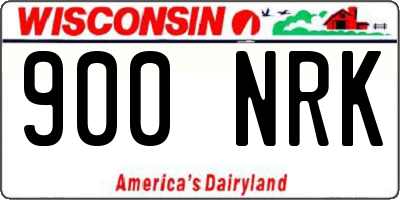 WI license plate 900NRK
