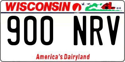 WI license plate 900NRV