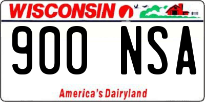 WI license plate 900NSA