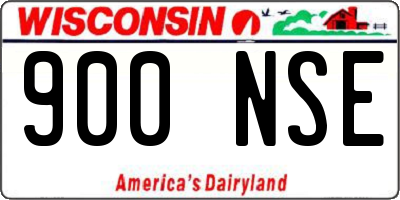 WI license plate 900NSE