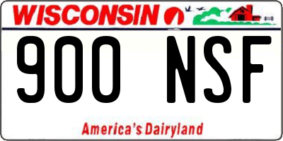 WI license plate 900NSF