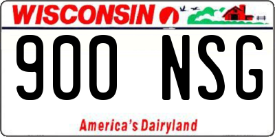 WI license plate 900NSG