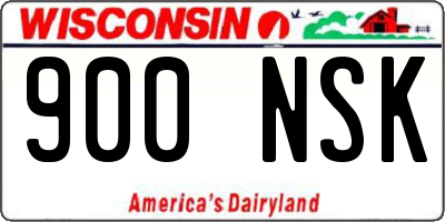 WI license plate 900NSK