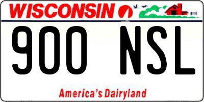 WI license plate 900NSL