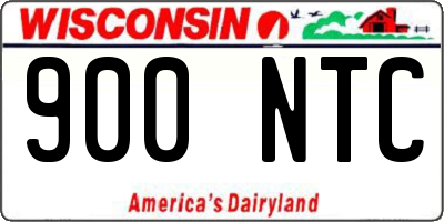 WI license plate 900NTC