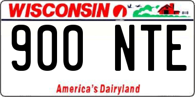 WI license plate 900NTE