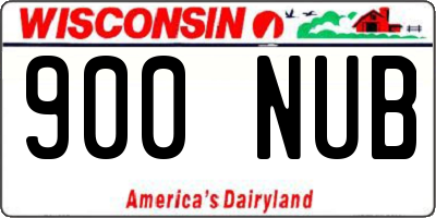 WI license plate 900NUB