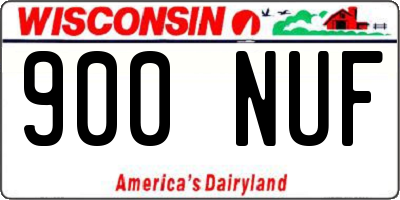 WI license plate 900NUF