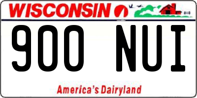 WI license plate 900NUI