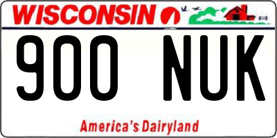 WI license plate 900NUK