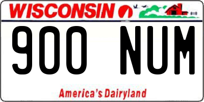 WI license plate 900NUM