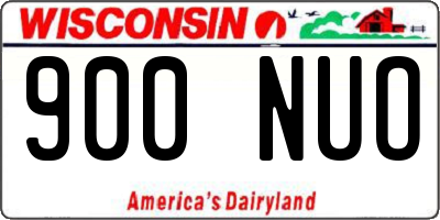 WI license plate 900NUO